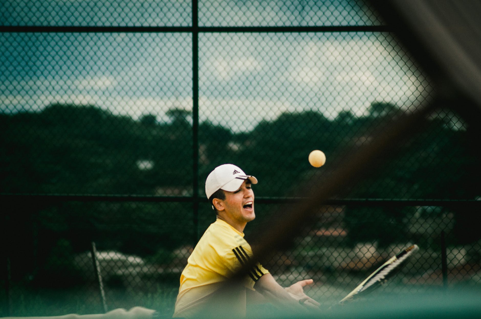 man playing tennis